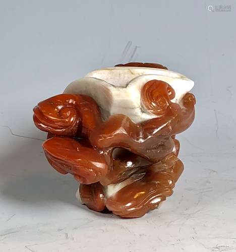 18th  Century Scholars Agate Lingxi Carving