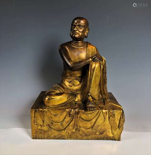 Gilt Bronze Figure of Guru