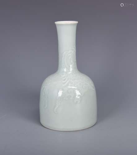 White Glazed Porcelain Bottle Vase with mark