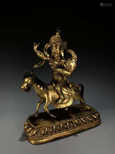 Gilt Bronze Figur of Palden Lhamo