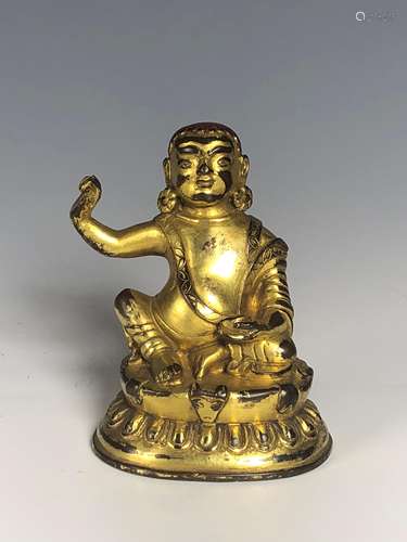 Gilt Bronze Figure of Guru