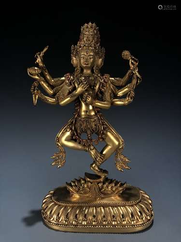 Very Rare Gilt Bronze Figure of Tara Pitti Uddiyana