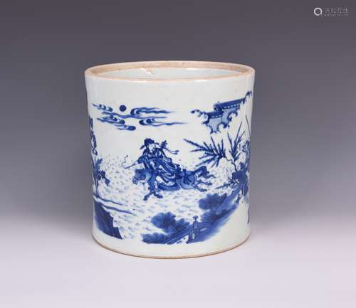 Blue and White Brush Pot