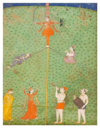 * An Indian Miniature Painting 9 3/8 x 7 1/4 inches