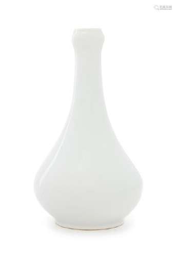 * A Chinese White Glazed Porcelain Bottle Vase Height 4