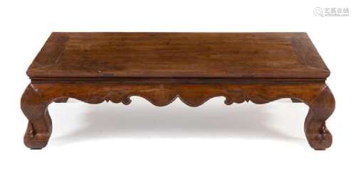 * A Chinese Hardwood Kang Table Kangzhuo Height 12 x