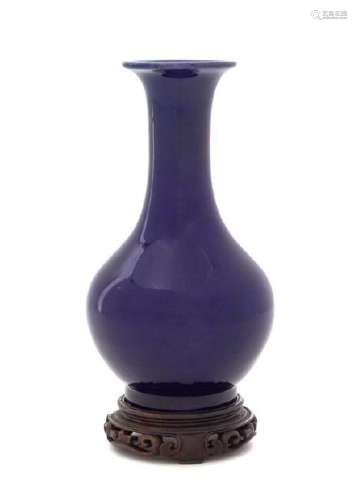 * A Chinese Aubergine Glazed Porcelain Vase Height 6