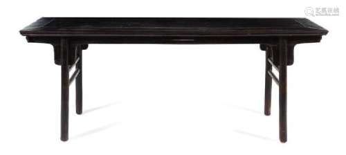 * A Chinese Black Laquered Elmwood Altar Table,