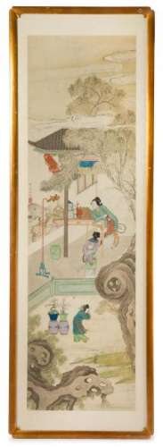 Attributed to Gai Qi, (1773-1828), Ladies in a Garden