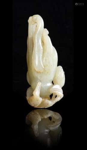 * A Pale Celadon Jade Carving of a Buddha's Hand Citron