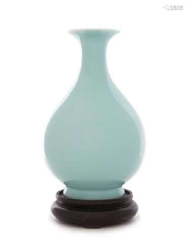 A Clair-de-Lune Glazed Porcelain Bottle Vase,