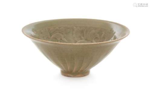 A Yaozhou Celadon Glazed Porcelain Bowl Diameter 4 3/8