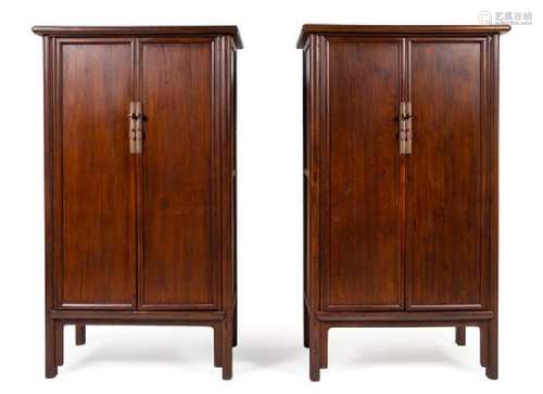 * A Large Pair of Elmwood Cabinets, Yuanjiaogui Each