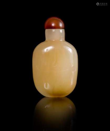 A Glass Imitating Agate Snuff Bottle Height 2 3/4