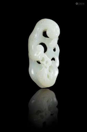 A White Jade Lingzhi Group Length 3 3/8 inches.