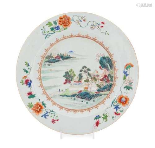 * A Large Chinese Export Famille Rose Porcelain Charger