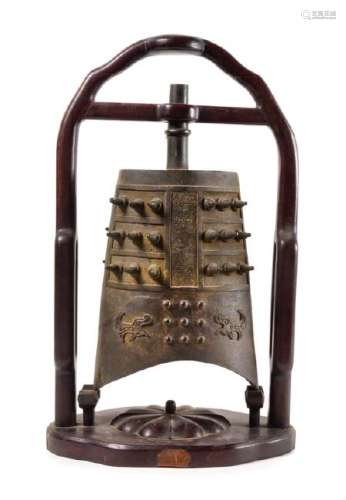 * A Cast Iron Bell, Bianzhong Height of bell 18 1/2