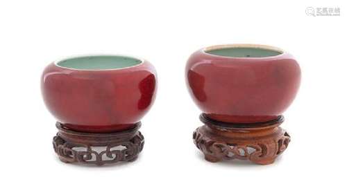 * A Pair of Chinese Sang-de-Boeuf Glazed Porcelain