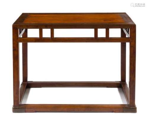 * A Chinese Mixed Hardwood Side Table, Zhuo Height 31 x