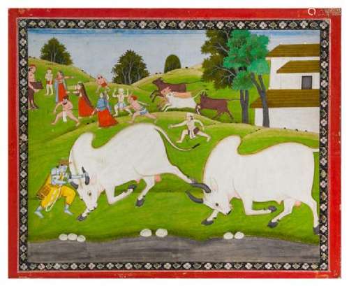 An Indian Miniature Painting 12 3/8 x 10 1/8 inches