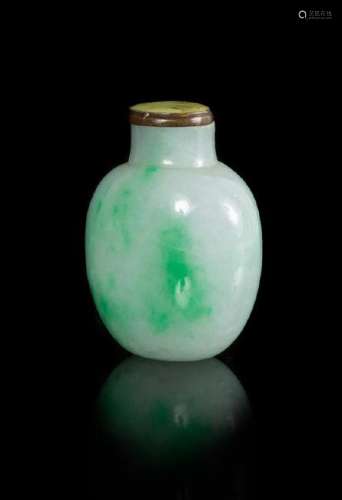 A Celadon and Apple Green Jadeite Snuff Bottle Height 2