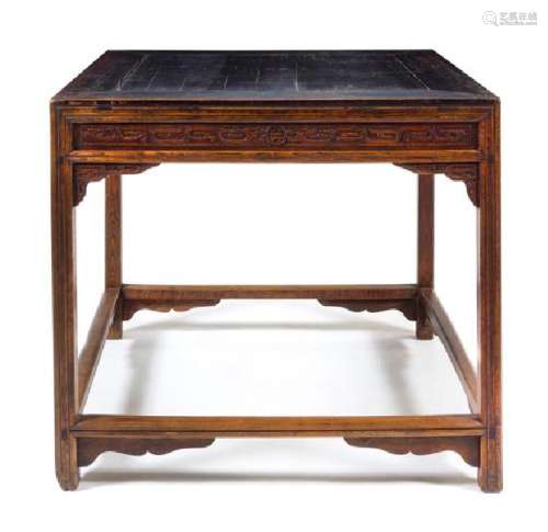 * A Chinese Hardwood Square Table, Fangzhuo Height 33