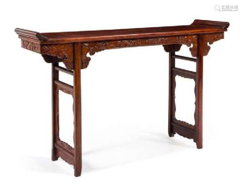 A Hardwood Altar Table, Qiaotou'an Height 36 1/4 x