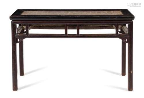 * A Greystone Inset Black Lacquered Hardwood Altar
