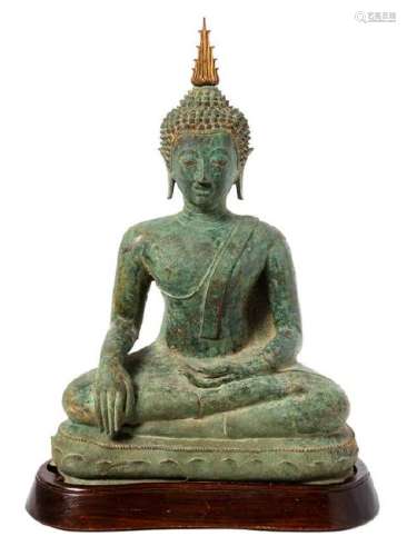 * A Thai Bronze Figure of Seated Buddha Height 24