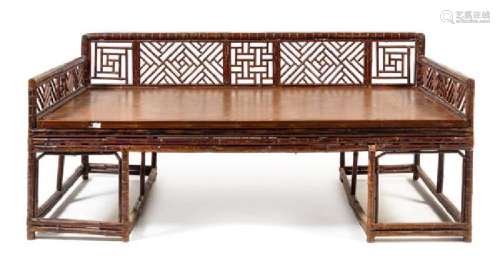 * A Large Chinese Spotted Bamboo Luohan Bed,