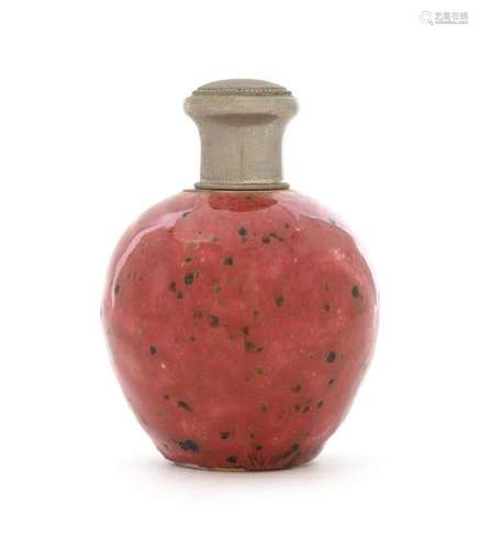 * A Chinese Peachbloom Glazed Porcelain Ovoid Jar