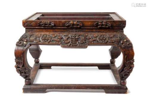 * A Large Carved Hardwood Jardiniere Stand 14 1/8 x 23