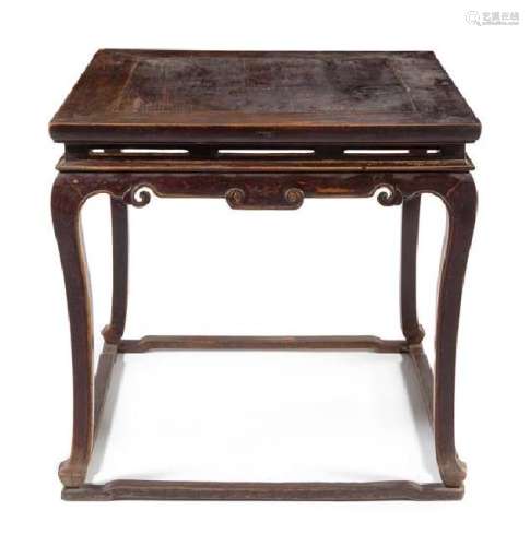 * A Chinese Hardwood Square Table, Gongzhuo Height 33