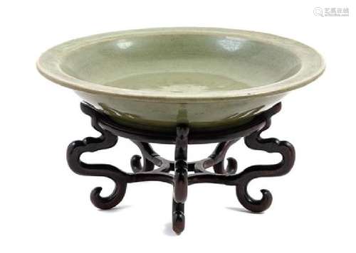 A Longquan Celadon Porcelain Charger Diameter 15 1/4