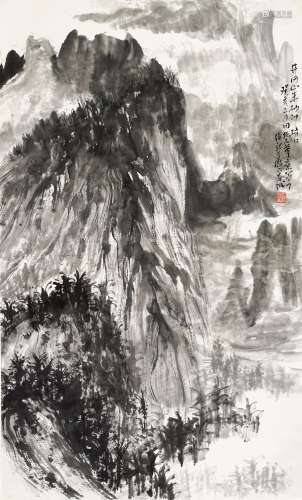 黑伯龙（款） 井冈山 水墨纸本  立轴