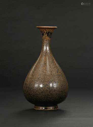 Cizhou Black Glazed Russet Spotted Yuhuchuan Vase