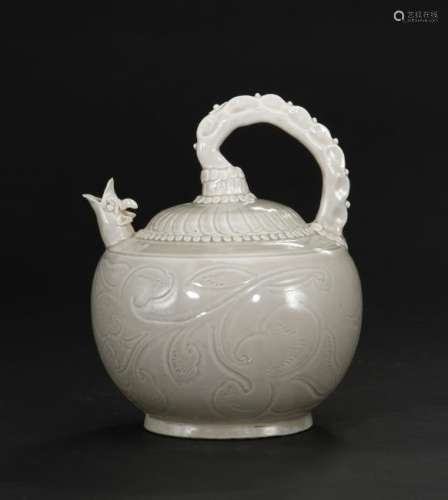 Rare Ding Ware Relief-Carved Ewer