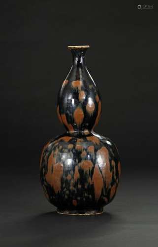 Ting-Type Russet Splashed Double-Gourd Vase