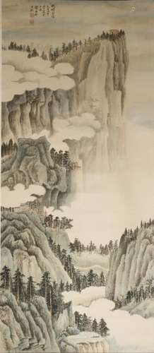 Landscape Scroll, Attributed to Xie Zhiliu