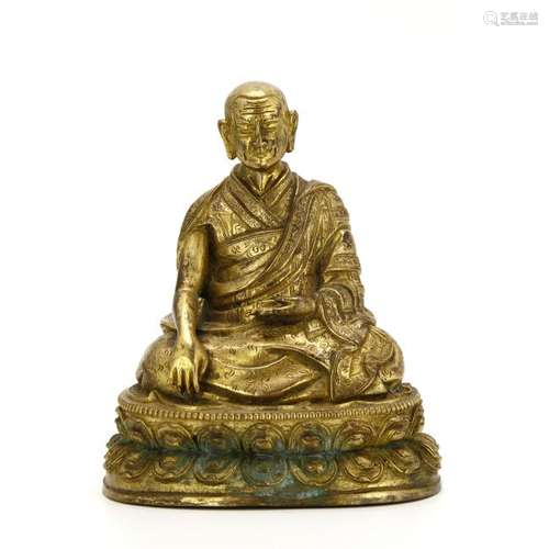 Tibetan Gilt Bronze of Lama