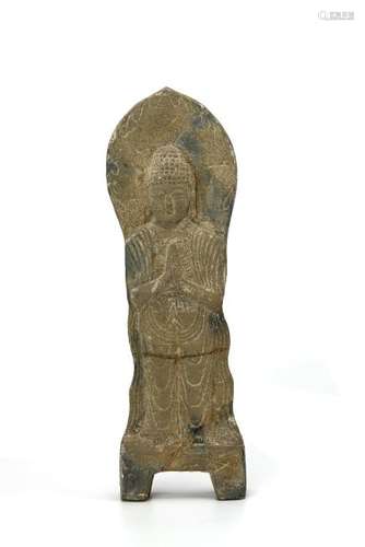 Carved Stone Figure of Buddha