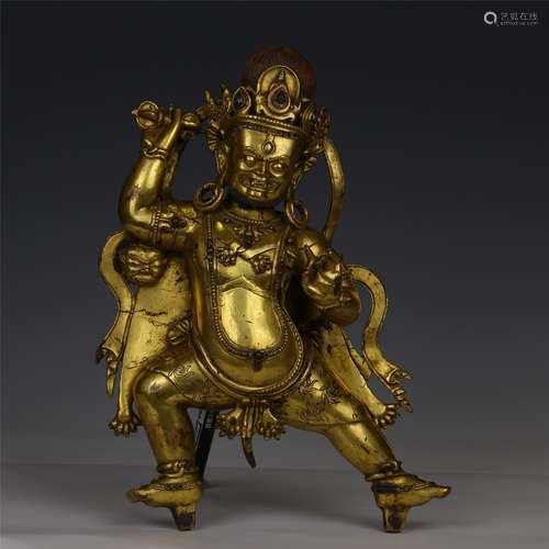 Gilt Bronze Figure Of Vajrapani