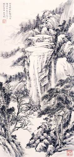 CHINESE SCROLL PAINTING OF MOUNTAIN VIEWS