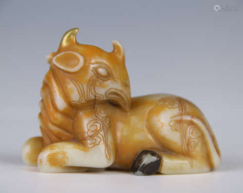 CHINESE SOAPSTONE COUCHING RAM