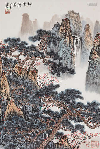 CHINESE SCROLL PAINTING OF MOUNTAIN VIEWS