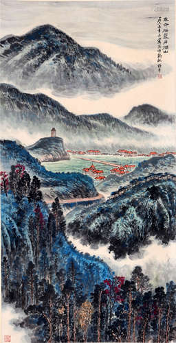 CHINESE SCROLL PAINTING OF MOUNTAIN VIEWS