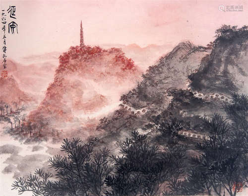 CHINESE SCROLL PAINTING OF MOUNTAIN VIEWS