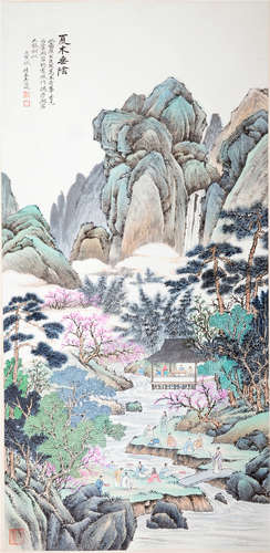 CHINESE SCROLL PAINTING OF MOUNTAIN VIEWS