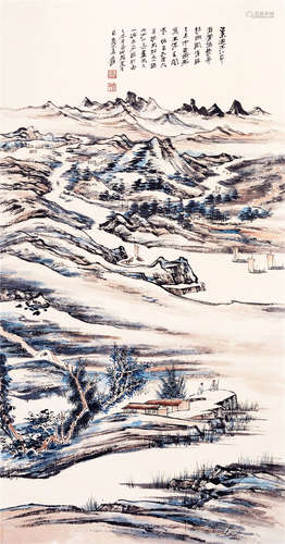 CHINESE SCROLL PAINTING OF MOUNTAIN VIEWS