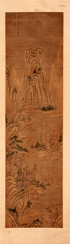 CHINESE SCROLL PAINTING OF MOUNTAIN VIEWS